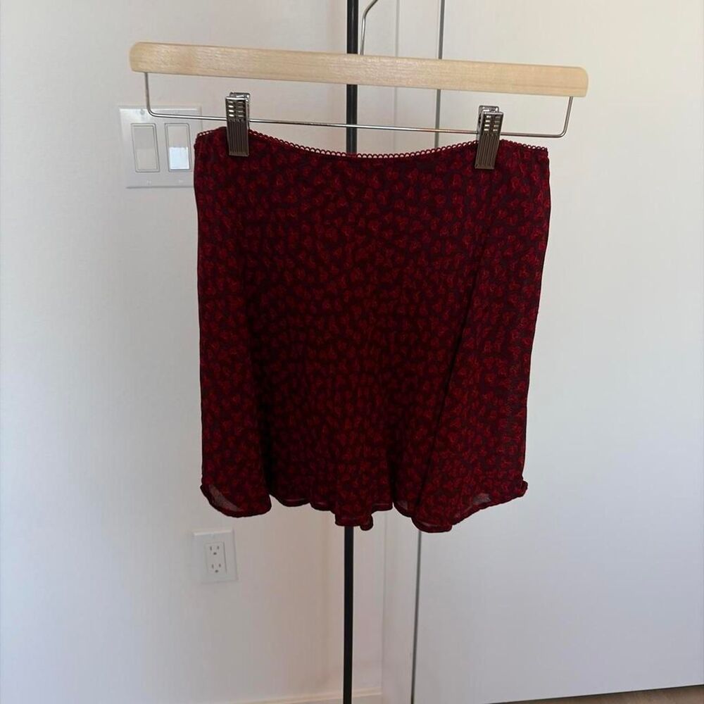 Reformation Red Floral Mini Skirt Size Small NWT (Tags Removed)